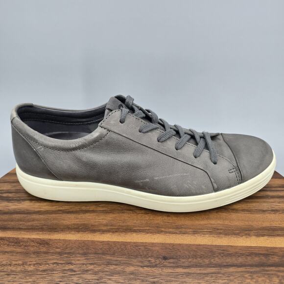 Ecco Other - Ecco Soft 7 Shoes Mens 10 Gray Leather Casual Low Top Sneakers Comfort Lace Up